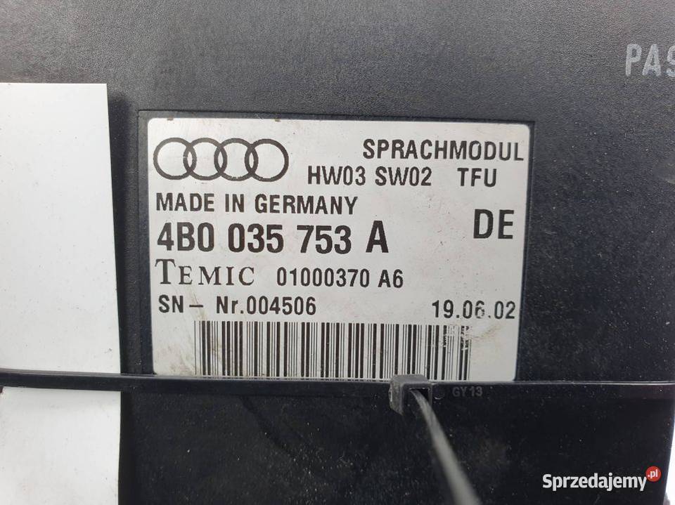 MODUŁ AUDI A8 D2 4B0035753A osobowe Lipno