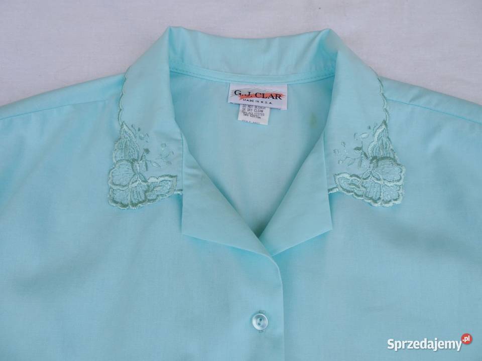 GJ CLAR koszula turkusowa Haft 46 48 USA Nowy Sącz