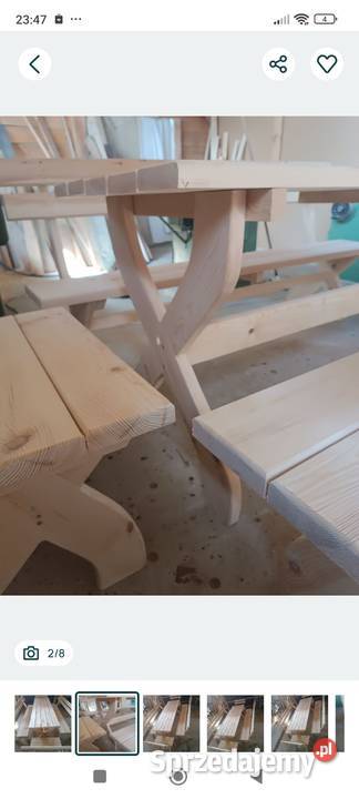 Stół ogrodowy z ławkami Stoły i stoliki ogrodowe Mokrelipie