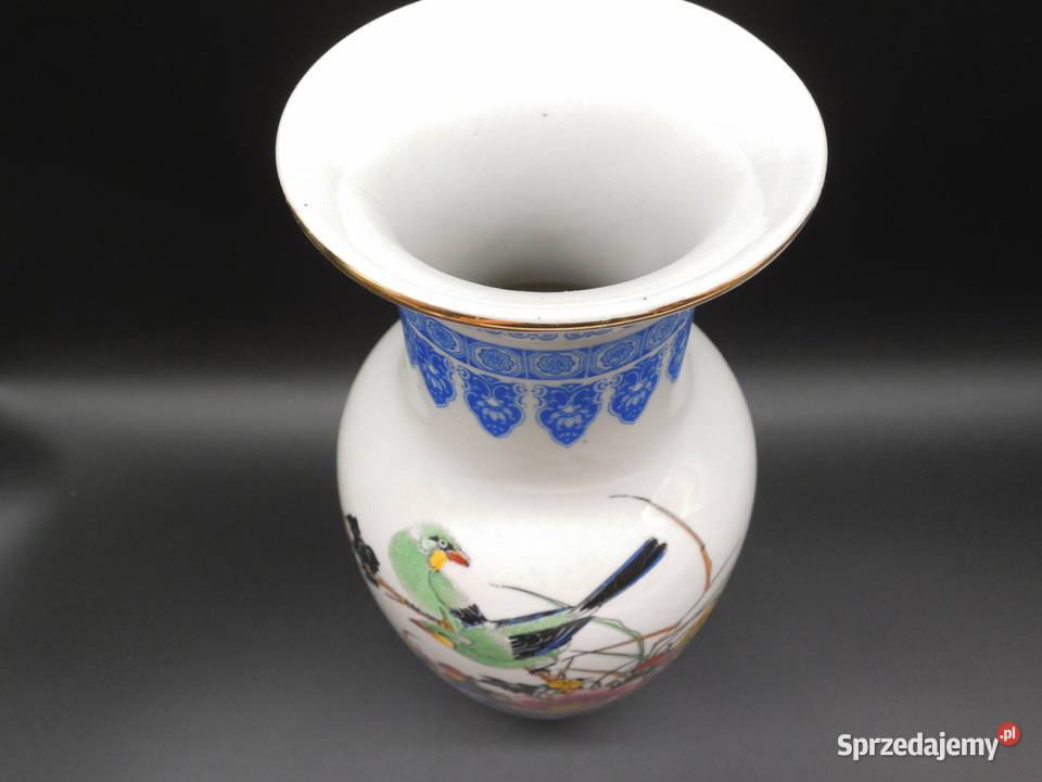 Piękny Chiński Wazon Porcelanowy Vintage Motyw Raszków