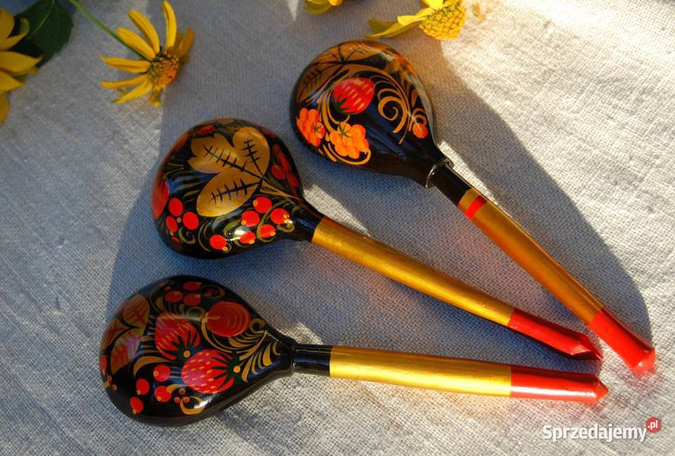 Chochłoma ręcznie malowane rosyjskie łyżki lubelskie Lublin