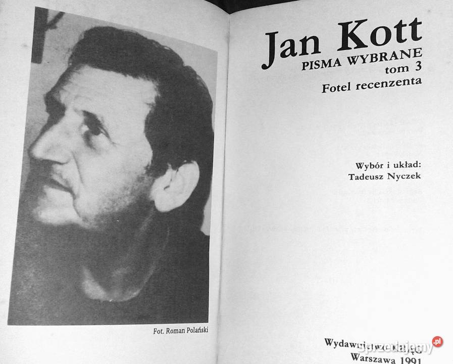 Pisma wybrane Fotel recenzenta Tom 3 Jan Kott lubelskie
