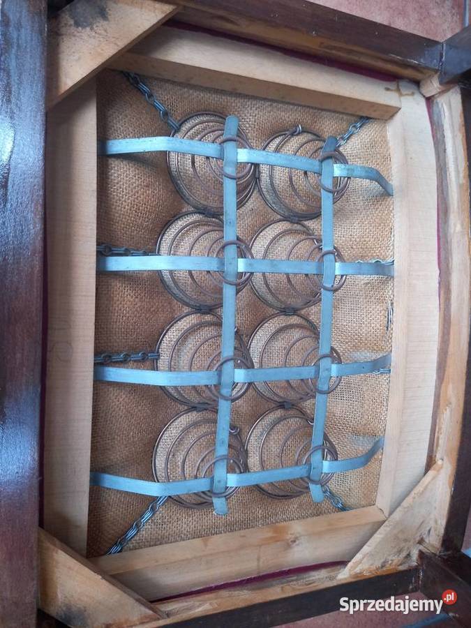 Stary taboret stołek na sprężynach do fortepianu