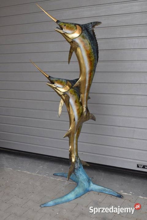 FONTANNA Z BRĄZU złoconego ryby MARLIN 195 Kraków