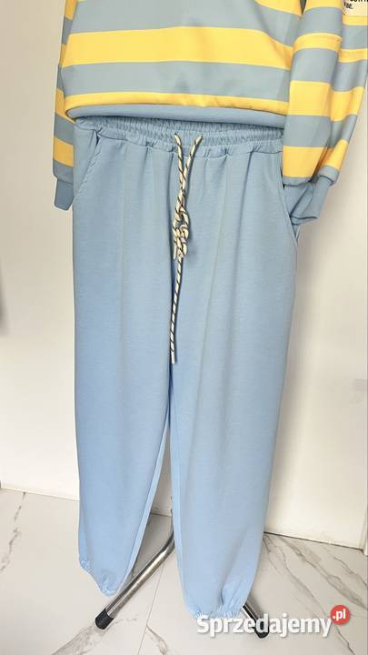 Dres masełko w paski niebiesko żółty lubelskie Lublin