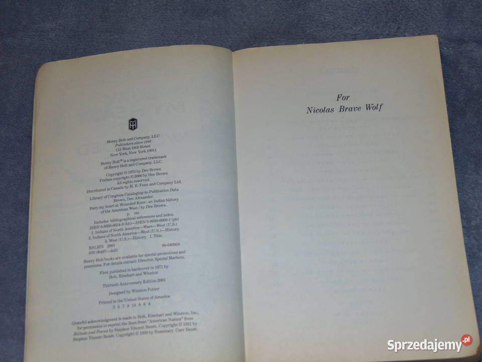 Bury my Heart at Wounded Knee Dee Brown Pochowaj Pozostałe Lublin