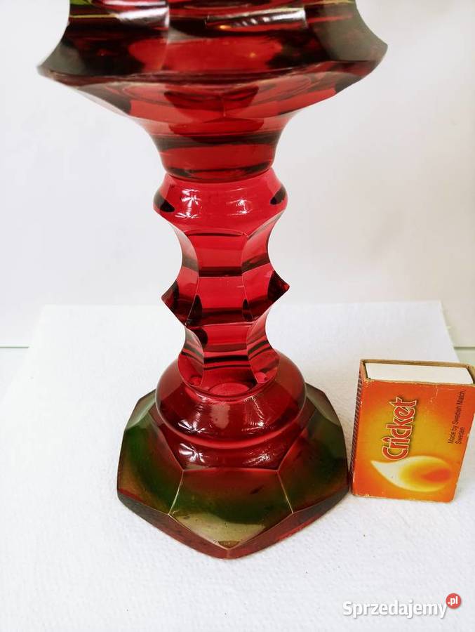 Kielich Kryształ Pokal Bohemia Rubin lubuskie Nowa Sól
