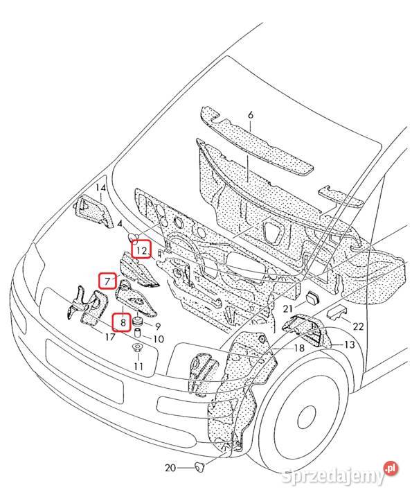 Audi A2 14 TDI Osłona termiczna grodzi 8Z1863923 osobowe Dębica