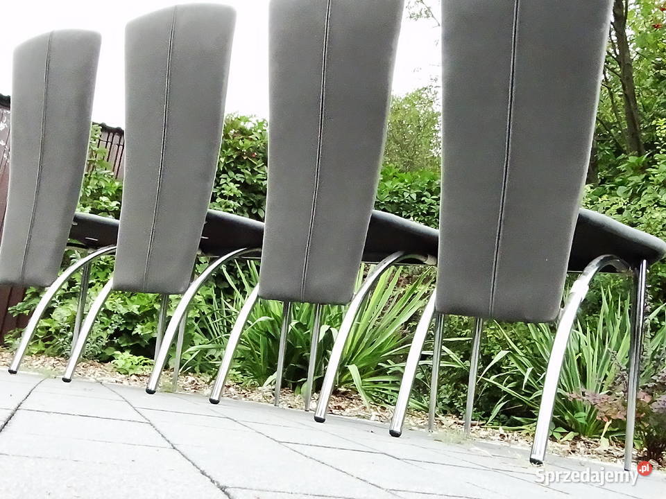 Krzesła 4 kolor grafit stal nierdzewna niklowana Biłgoraj