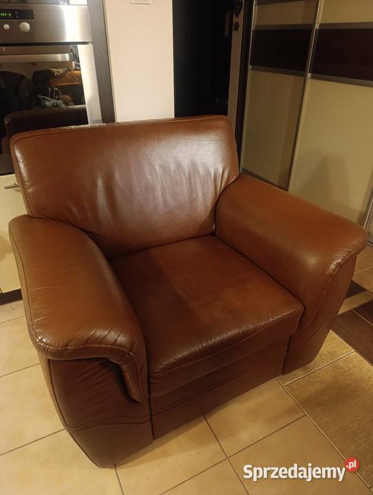 Komplet wypoczynkowy skórzany używany
