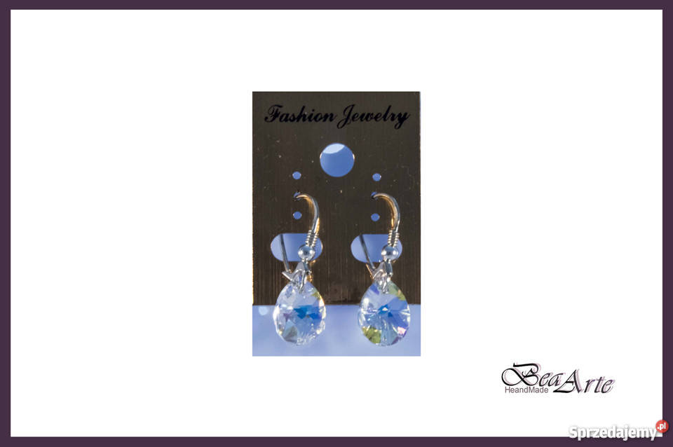 Kolczyki Swarovski migdał srebro WALENTYNKI sprzedam