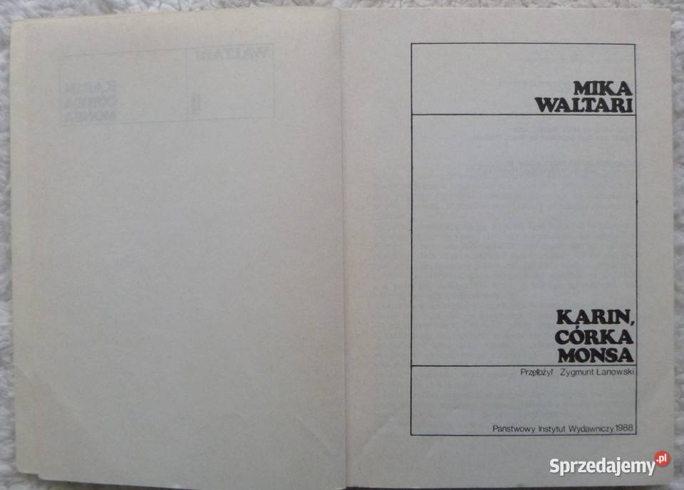 Karin córka Monsa Mika Waltari mazowieckie Warszawa