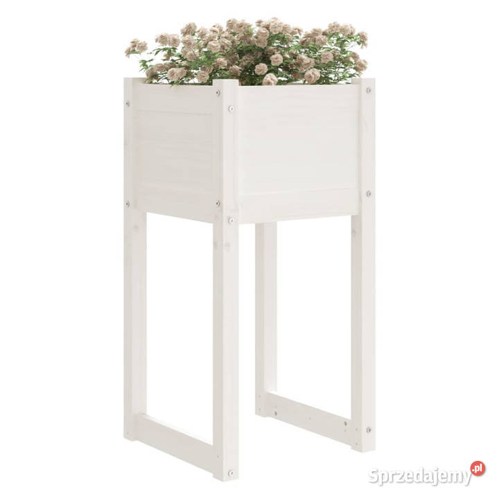 Donice 2 białe 40x40x81 lite drewno sosnowe Warszawa