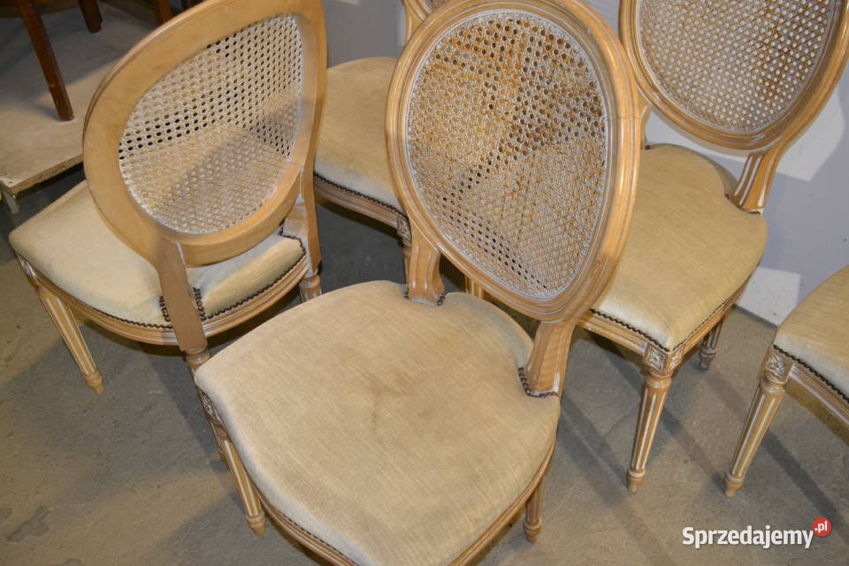 krzesła medaliony 6 rafia