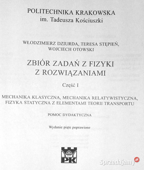 Zbiór zadań z fizyki z rozwiązaniami część I W Chełm