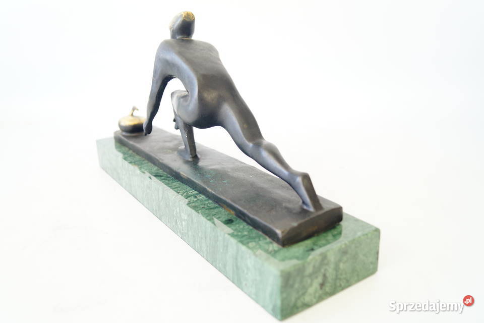 Figura z brązu gra w curling prezent figurka Gizałki sprzedam