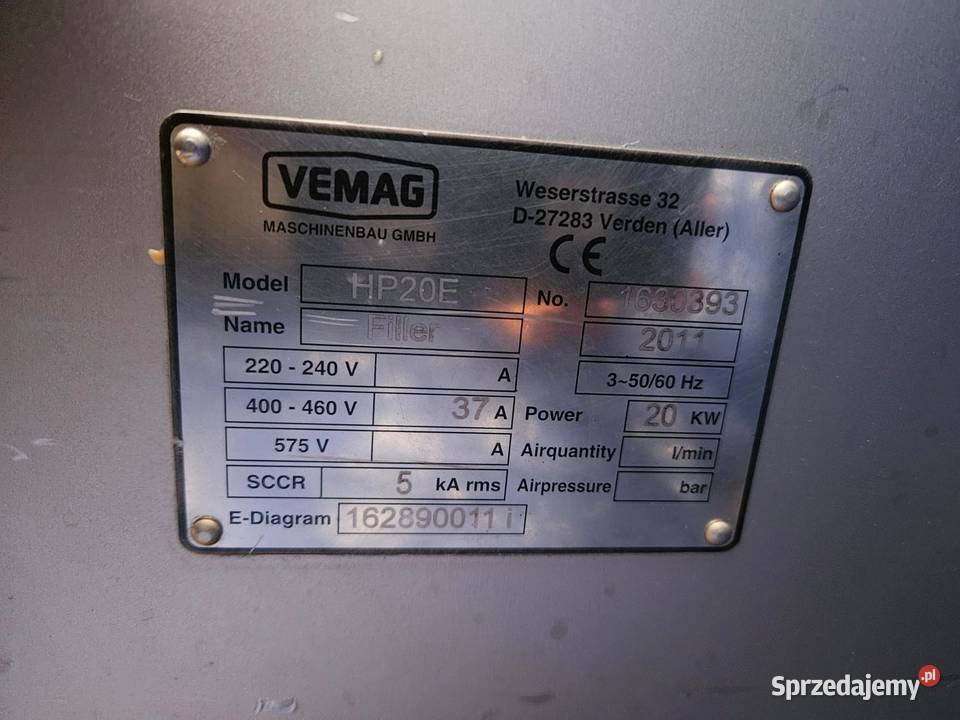Nadziewarka próżniowa Vemag HP 20E sprzedam