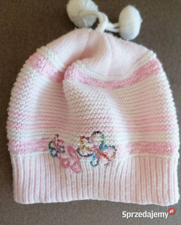 Czapeczka dziecięca pudrowy różCiepłazimowa Nakrycia głowy, szaliki i rękawiczki Łódź