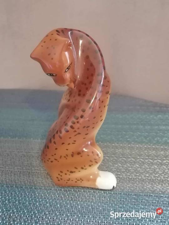Figurka Porcelanowa Gepard Lampart Vintage Retro Wałbrzych