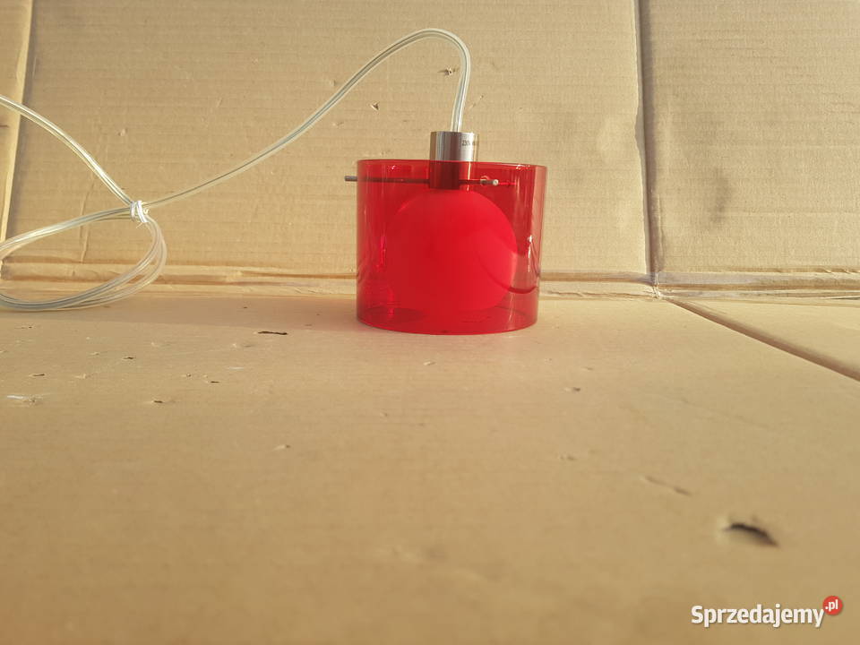 Lampa wisząca TUBA czerwona SZKŁO do przedpokoju Lampy wiszące Warszawa sprzedam