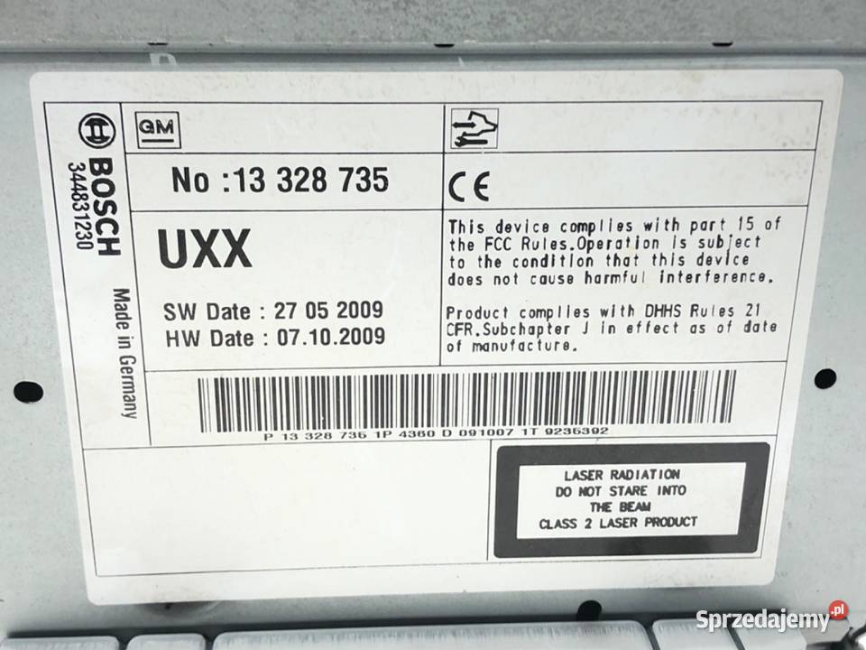 RADIO OPEL INSIGNIA A 13328735 0817 ODTWARZACZ sprzedam