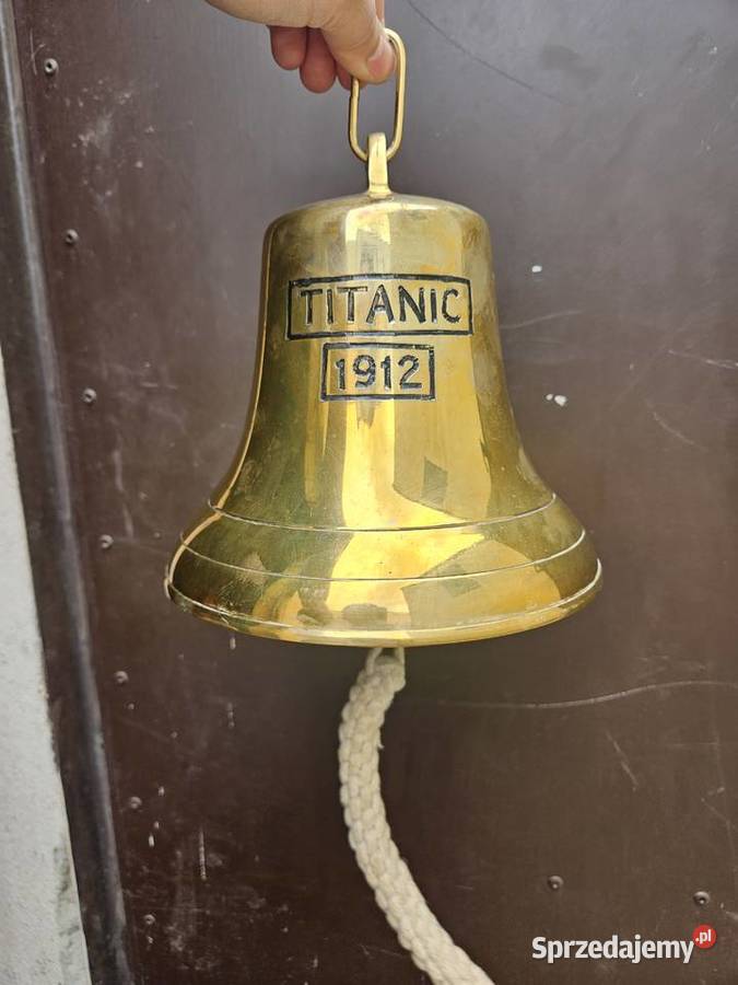 Dzwon wiszący duży wiszącyodlew mosiężny Titanic Poznań
