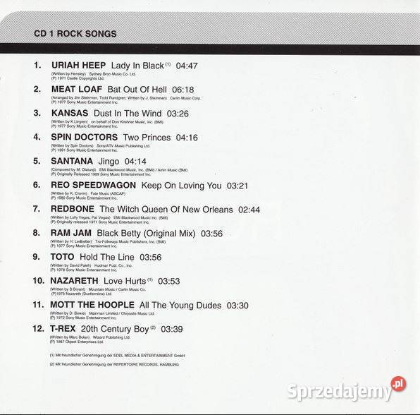 Various Rock Songs Sony Music Media SMM 986131 2 Biłgoraj