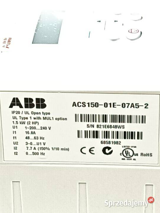 Falownik ABB ACS15001E07A52 1fazowy 230V AC dolnośląskie Bolesławiec