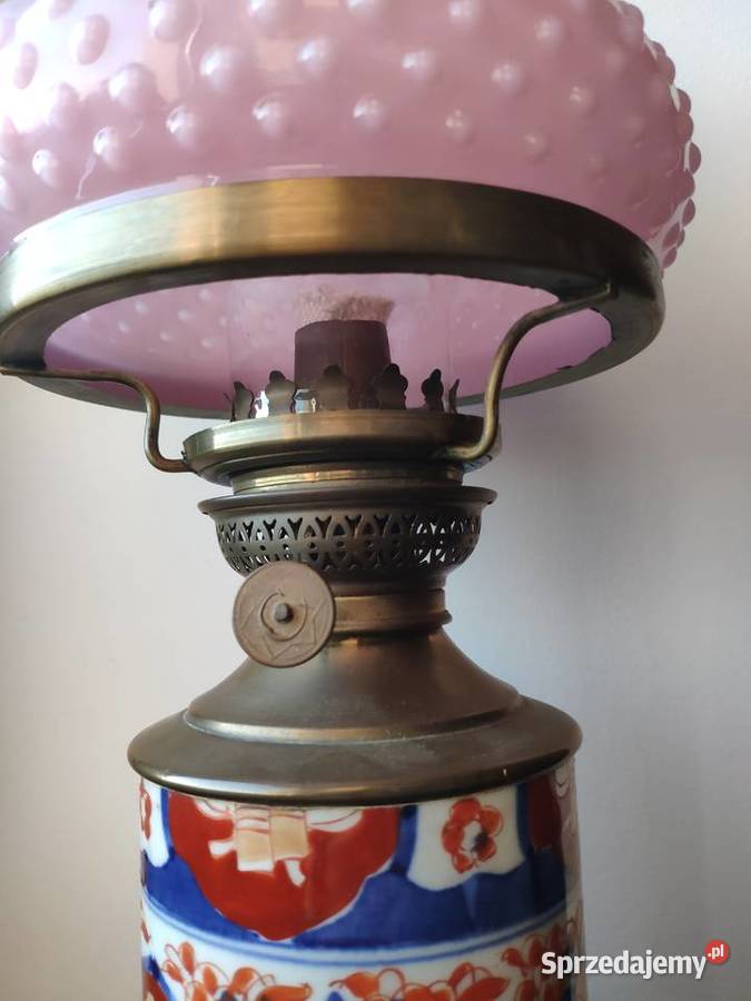 Stara japońska porcelanowa lampa naftowa IMARI