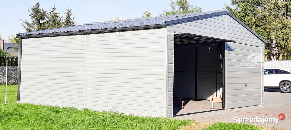 GARAŻ BLASZANY 65m x 6m DWUSPAD 2X BRAMA UCHYLNA Łapanów sprzedam