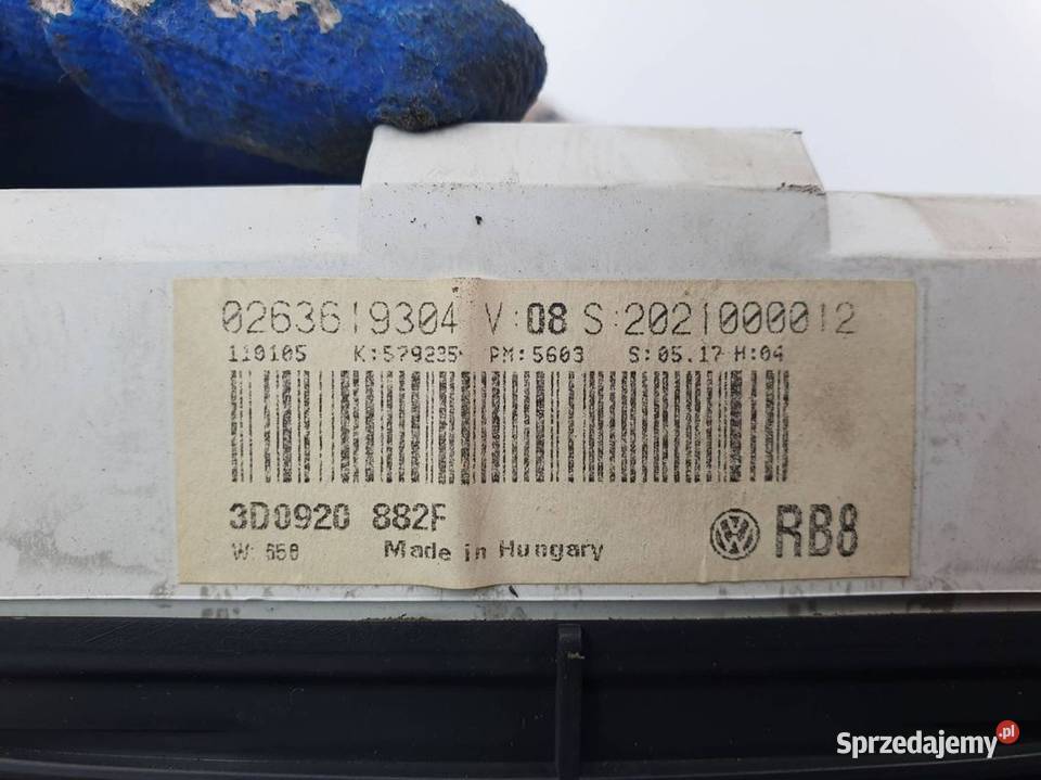 LICZNIK ZEGAR VOLKSWAGEN PHAETON 3D0920882F Lipno
