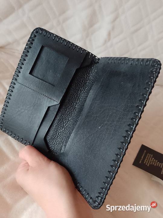 Real LeatherBrązowy Skórzany portfel z Londynu Dodatki Kraków sprzedam