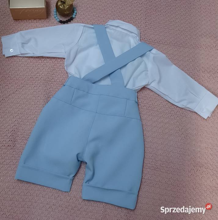 Komplet do chrztu chłopca z krótkimi spodenkami Rozmiar 80 Lublin