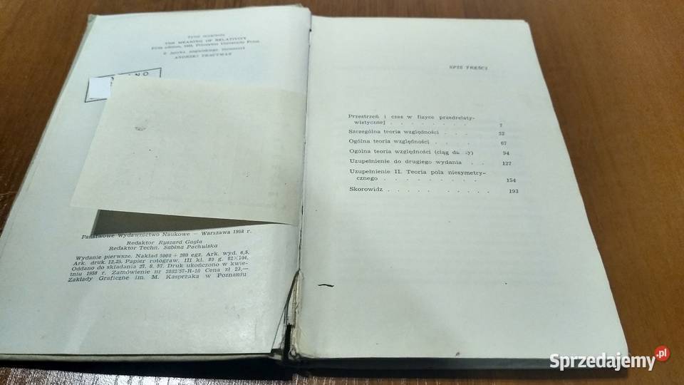 Istota teorii względności Albert Einstein wyd 1