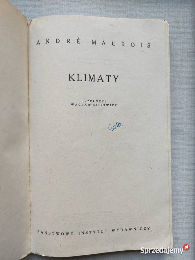 Maurois Andre Klimaty Rok wydania 0 Kielce