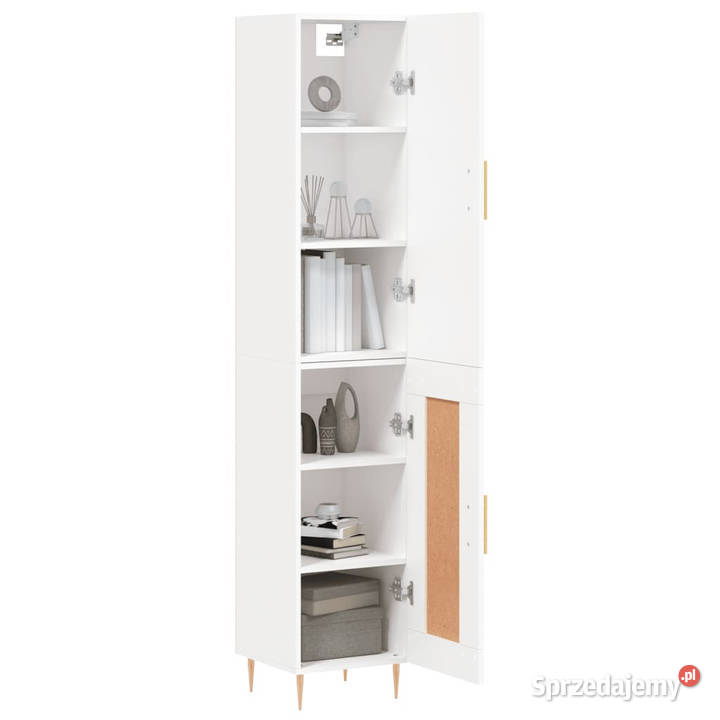 Wysoka szafka biała 345x34x180 materiał mazowieckie Warszawa