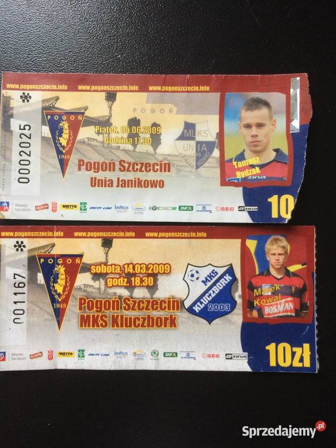 218 Bilety Na Mecze Drużyny Pogoń Szczecin 2009 sprzedam