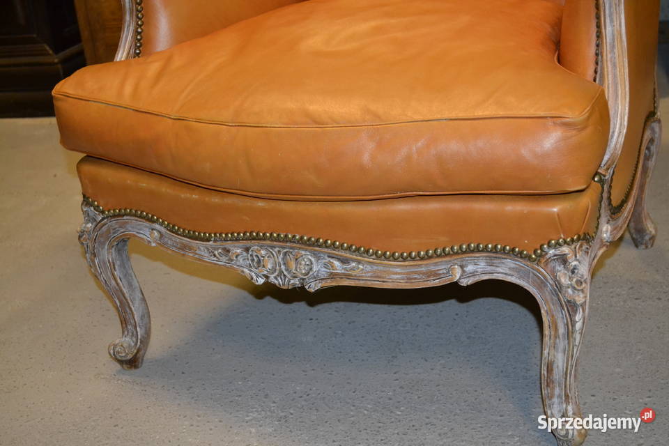 fotel ludwikowski skóra pikowania