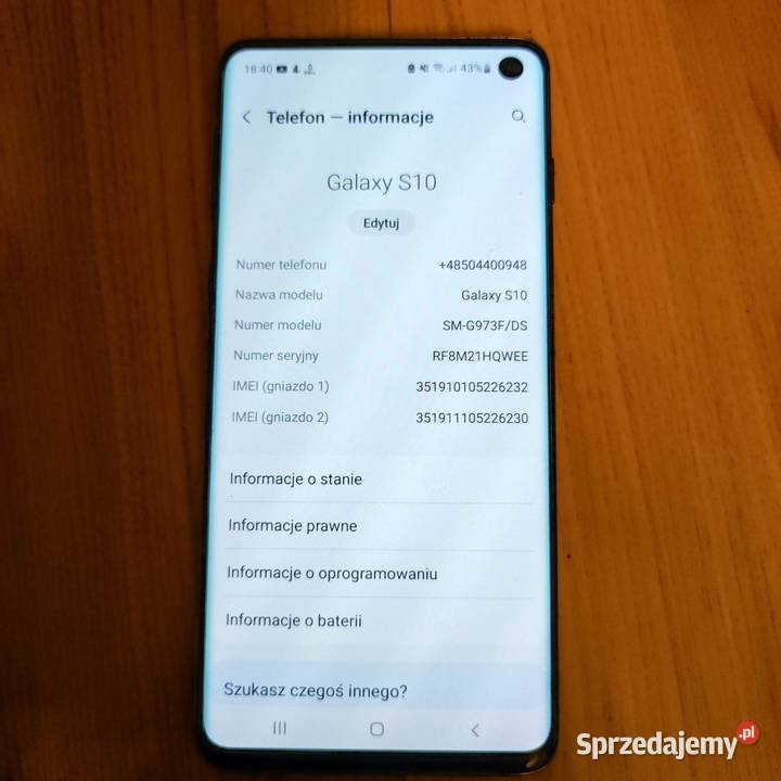 Samsung Galaxy S10 128GB SM-G973F/DS