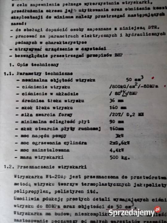 Wtryskarka pionowa OKAZJA Olkusz