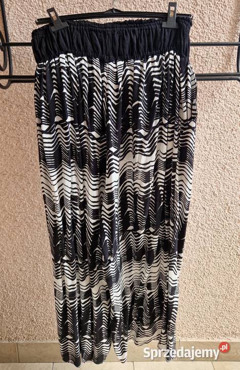 SPODNIE HM szerokie nogawkiczarno biały trykot Lublin