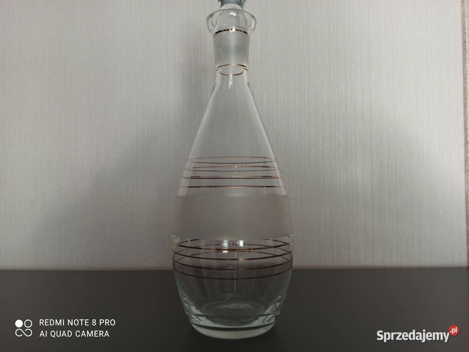 Karafka szklana szkło Hortensja Warpechy Stare