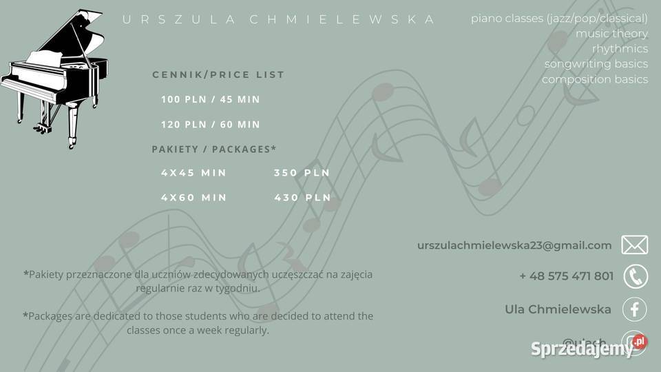Profesjonalne zajęcia z pianina i teorii muzyki mazowieckie