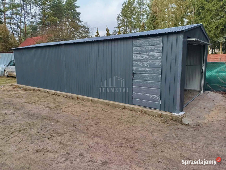 Garaż blaszany 4x9m Brama uchylna 2x drzwi dach sprzedam