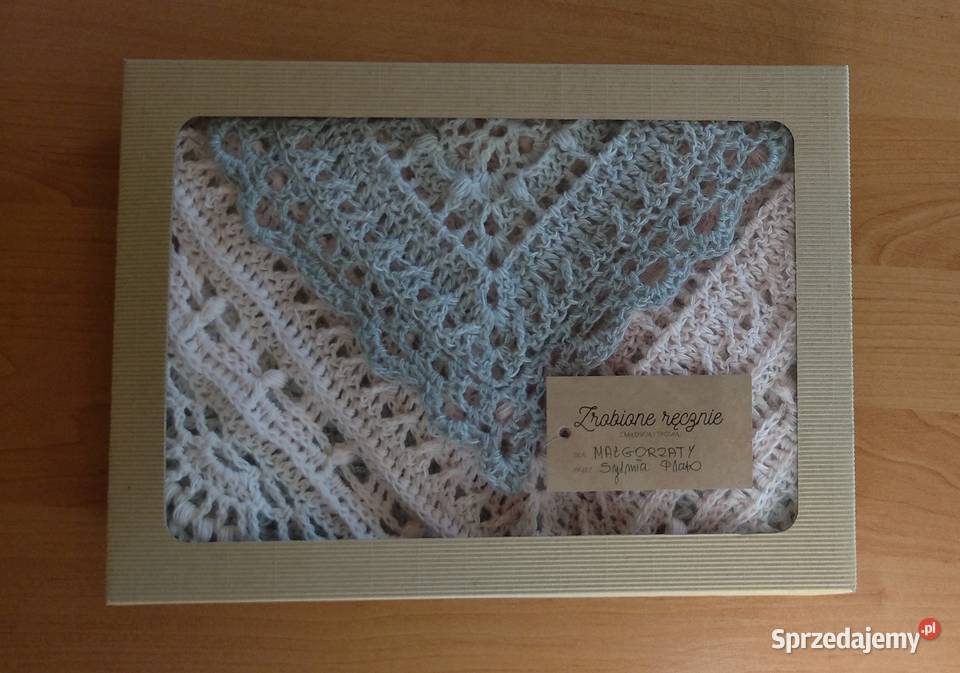 Szal Chusta Serce Oceanu półokrągła wykonana na Moda i Styl Białystok