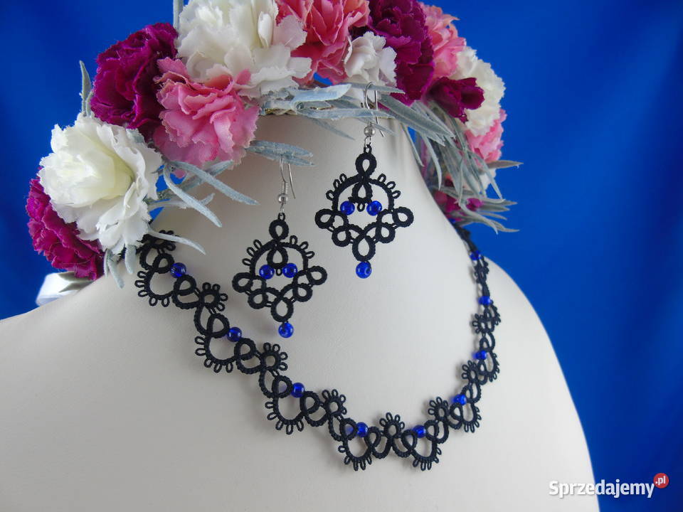 Biżuteria frywolitkowa Wiśniowa