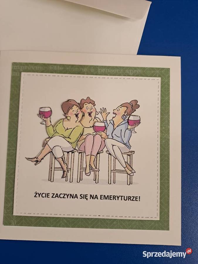 Przejcie na emeryturę kartka 3d z przymrużeniem sprzedam