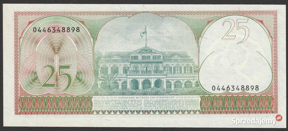 SURINAM 25 GULDEN 1985 STAN BANKOWY UNC Łódź