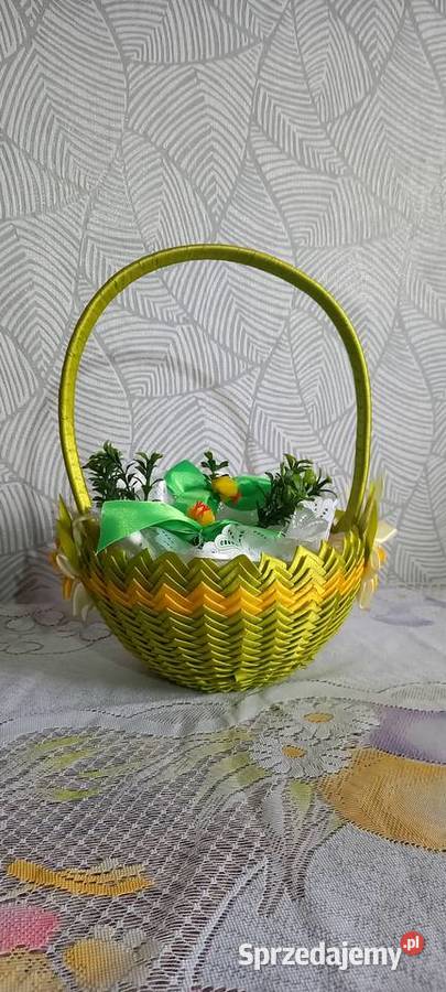 Koszyczek wielkanocny duży odcienie zieleni