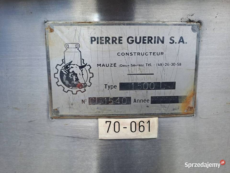 Zbiornik nierdzewny z mieszadłem 1500 L PIERRE Stary Sącz